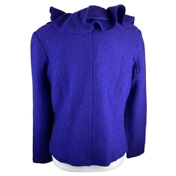 Ruffled collar 100% wool blazer (0203) - Picture 5 of 8